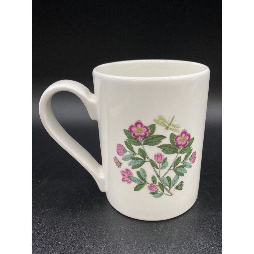 Portmeirion Botanic Garden Tall Coffee Mug Bowl Rhododendron Dragonfly 4”
